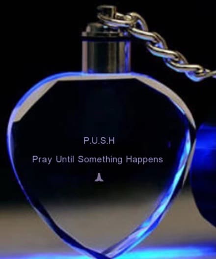 DMG P.U.S.H heart keychain